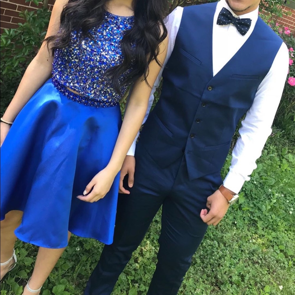 2 Piece Blue Jovani Short Dress